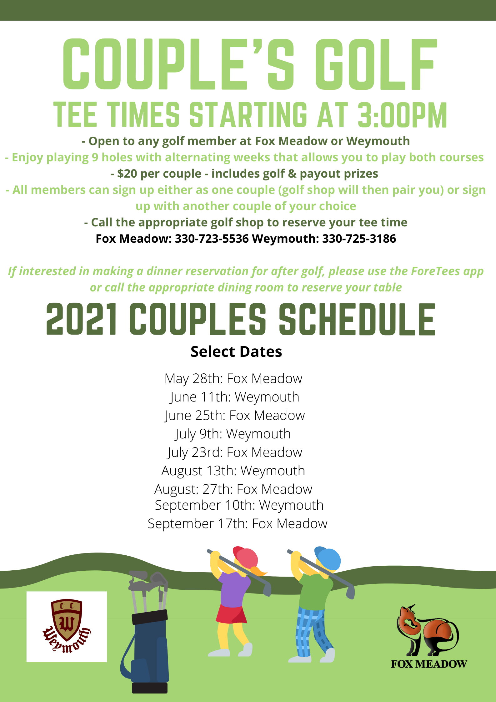 Couple S Golf Fox Meadow Country Club Friday July 23 21